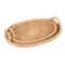 Hello Honey® Decorative Handwoven Oval Seagrass and Rattan Trays with Handles Set